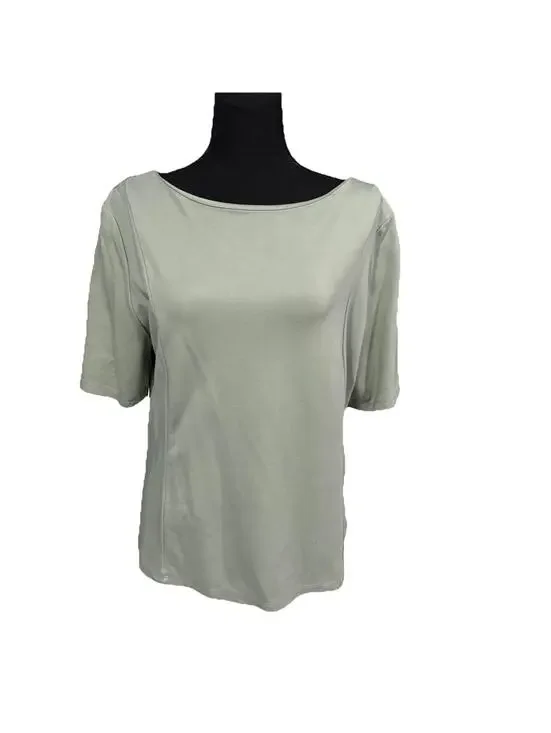TAHARI Women’s Seamed Front Stretch Soft Boat Neck Top in Moss Green-Size XL - Picture 2 of 9